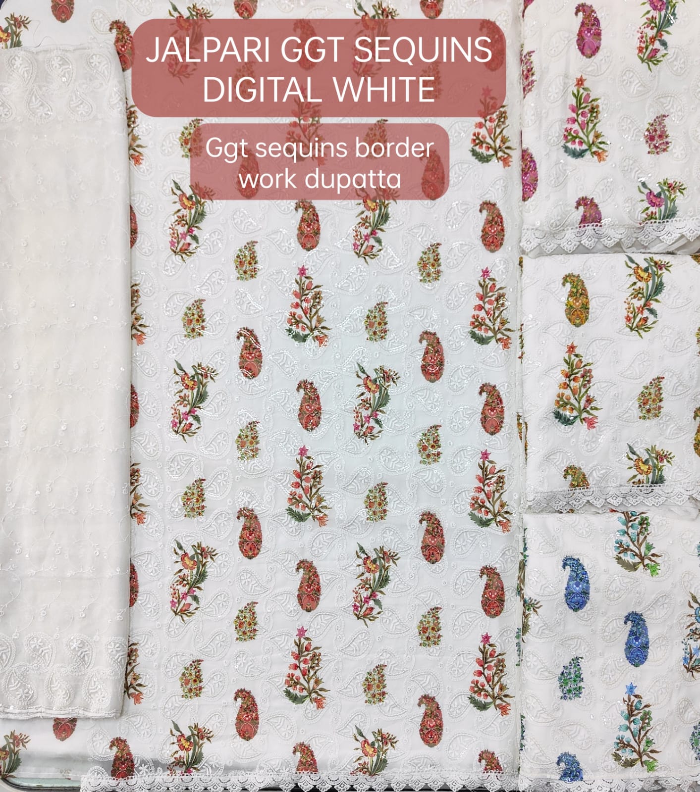 Jalpari GGT Sequin Digital White